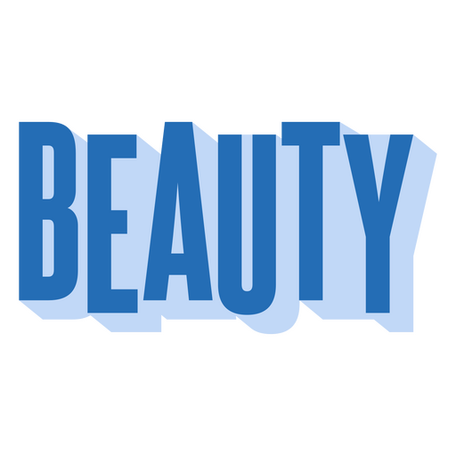 Das Wort Schönheit in fetten blauen Buchstaben PNG-Design