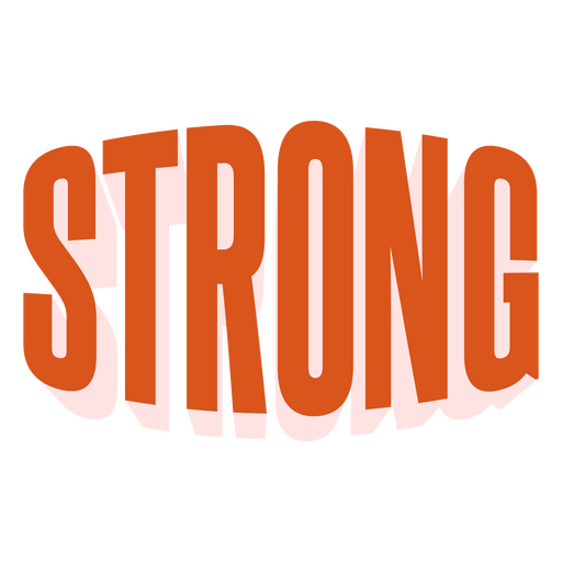 The word strong in orange bold letters PNG Design