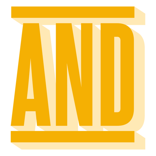 The word and in yellow PNG Design