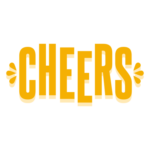 Cheers in yellow bold letters PNG Design