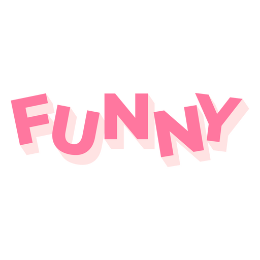 La palabra gracioso en letras rosas en negrita. Diseño PNG