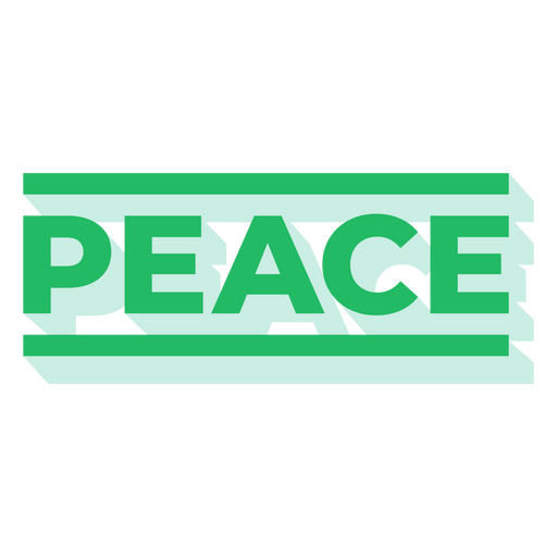 Peace in green bold letters PNG Design