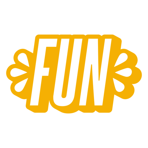 A palavra diversão em letras amarelas em negrito Desenho PNG
