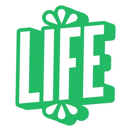 Word life in green PNG Design