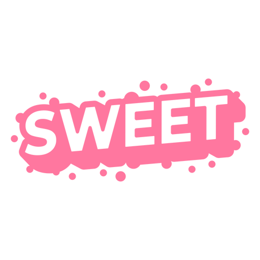 La palabra dulce en letras rosas en negrita. Diseño PNG