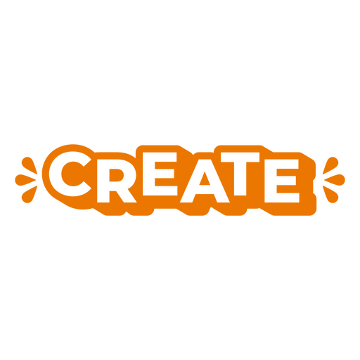Word create orange PNG Design