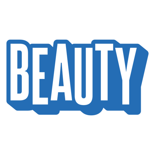The word beauty in blue PNG Design