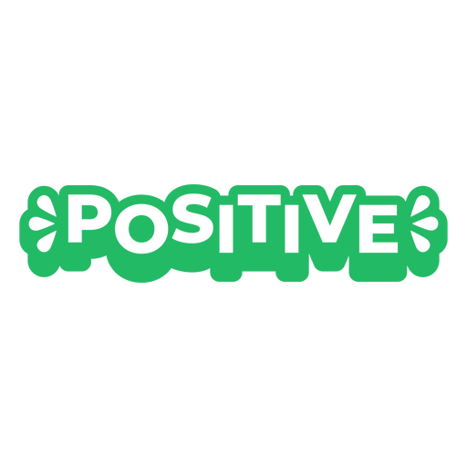 Das Wort positiv in Grün und Weiß PNG-Design