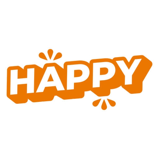 Happy orange lettering PNG Design
