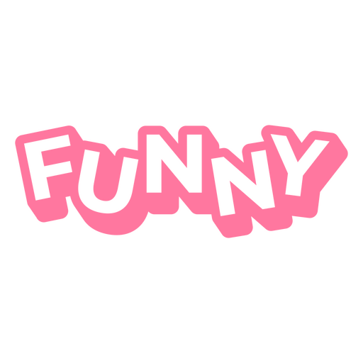 Das Wort lustig in rosa PNG-Design