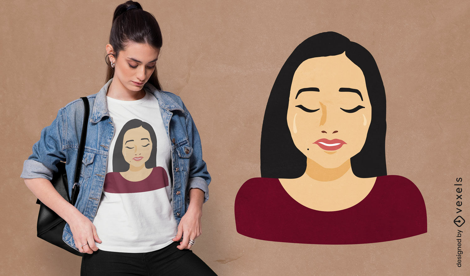 Diseño de camiseta de mujer emocional.