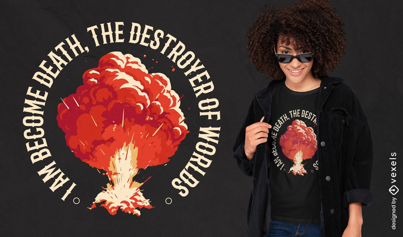 Diseño de camiseta de explosión atómica.