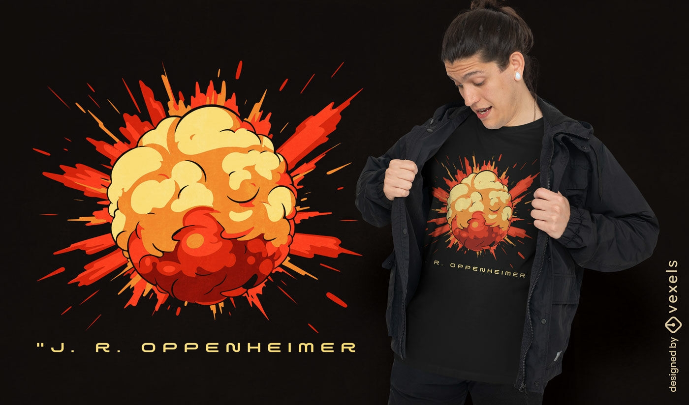 Design de camiseta de destruição de explosão atômica