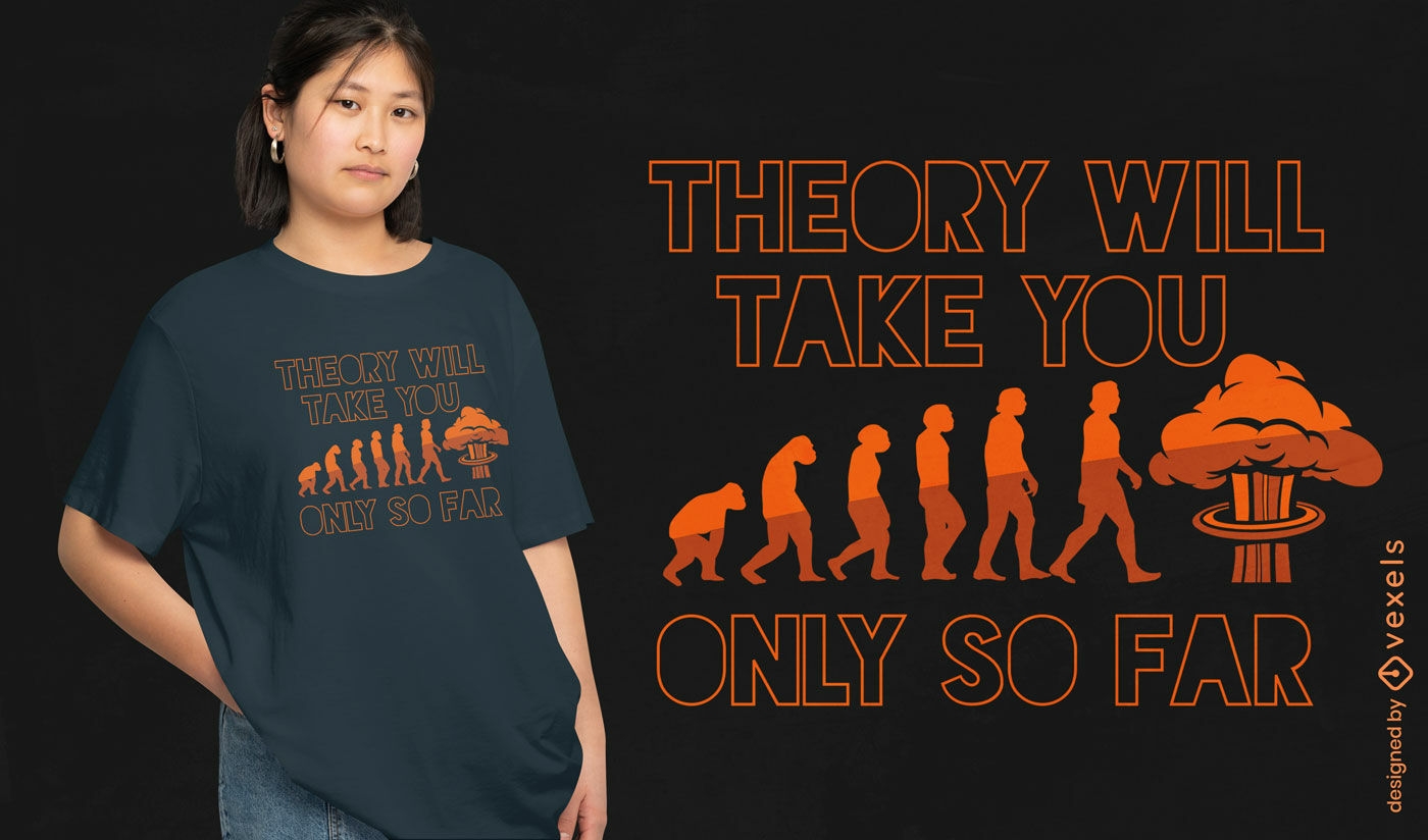Evolução para design de camiseta de explosão atômica