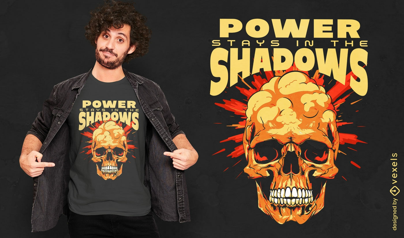 Skull and explosion t-shirt design