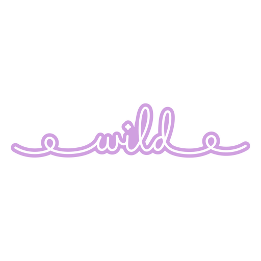 The word wild written in purple PNG Design