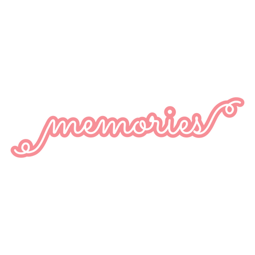 Memórias escritas em letras rosa Desenho PNG