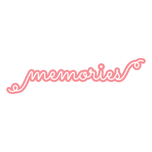 Memories written in pink lettering PNG Design