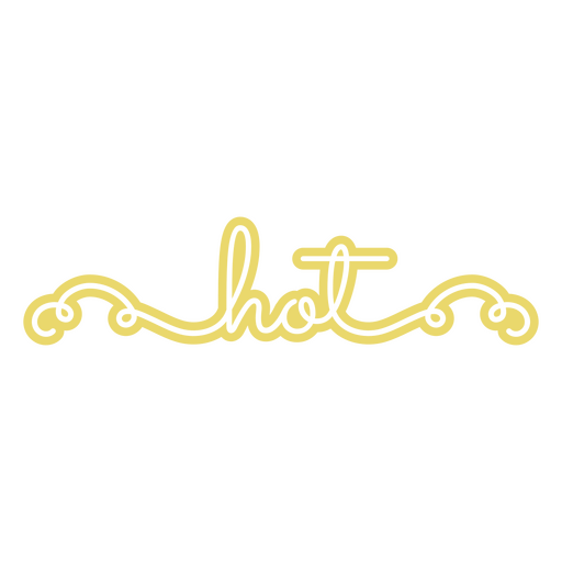 The word hot in gold PNG Design