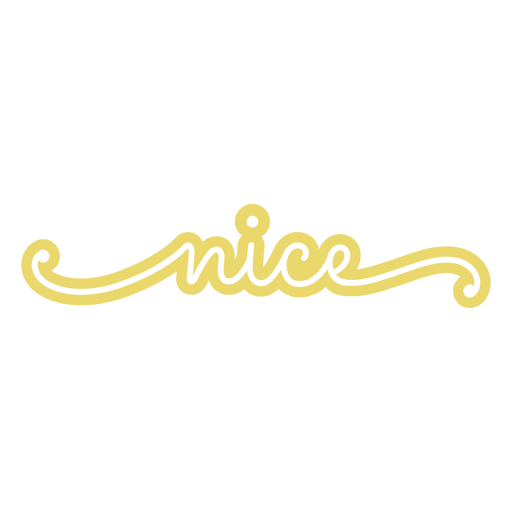 Das Wort ?nice? in goldener Schrift PNG-Design