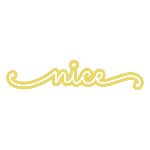 The word nice in gold lettering PNG Design