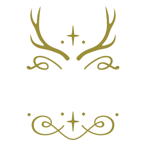 Elegant antler and swirl decorative design PNG Design