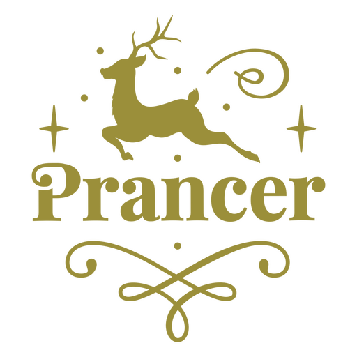 Verspielte Hirschillustration mit tänzelndem Text PNG-Design