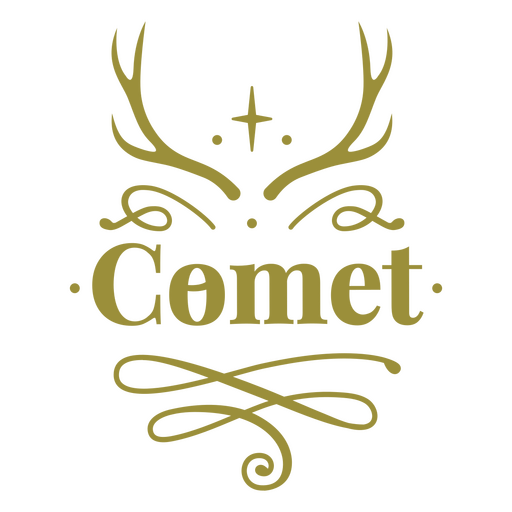 Elegant comet logo design with antlers PNG Design