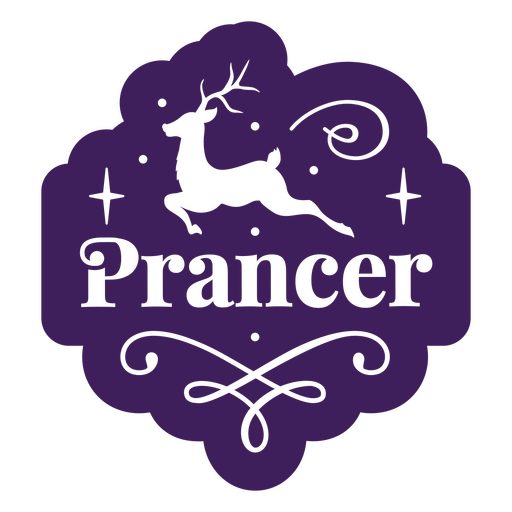 Design elegante de rena com texto "prancer" Desenho PNG