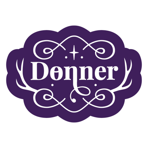 Logotipo morado con la palabra donner. Diseño PNG