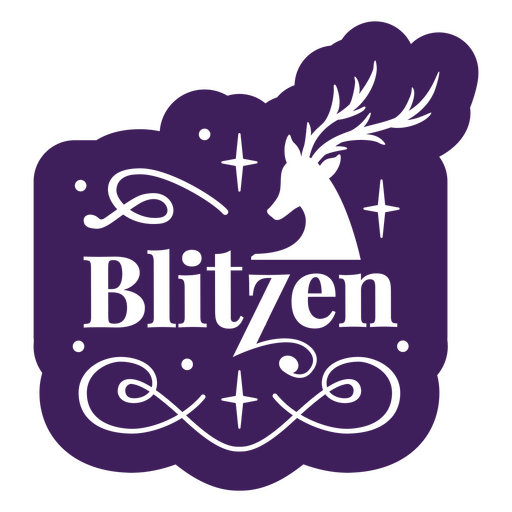 El logo de blitzen sobre un fondo morado. Diseño PNG