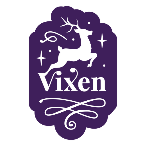 Purple logo with the word vixen on it PNG Design