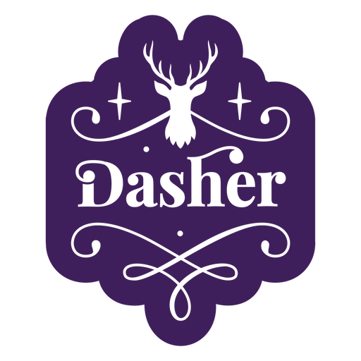 Lila Logo mit dem Wort ?Dasher? darauf PNG-Design