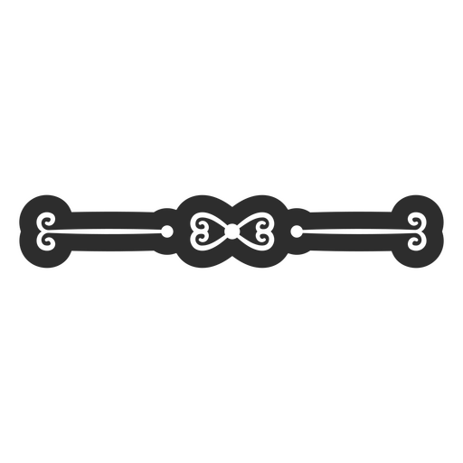 Stylish ornate line decoration with bow accents design PNG Design