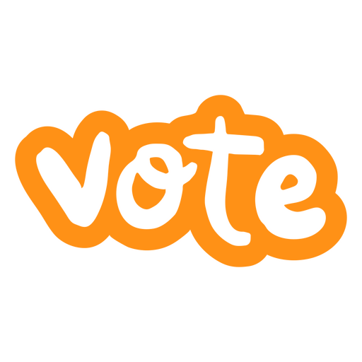 La palabra voto en naranja. Diseño PNG