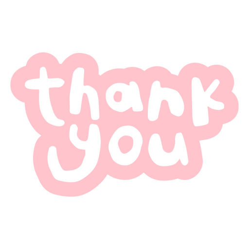 Adesivo rosa de agradecimento Desenho PNG