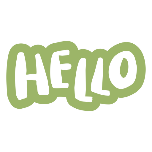 The word hello in green PNG Design