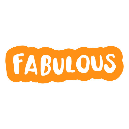 The word fabulous in orange PNG Design