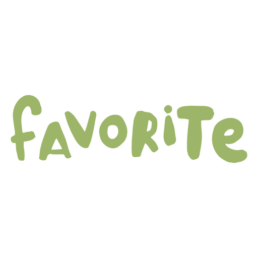 The word favorite in green PNG Design