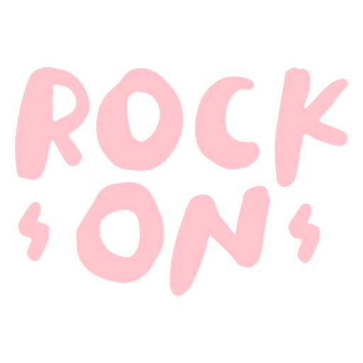 The word rock on in pink PNG Design
