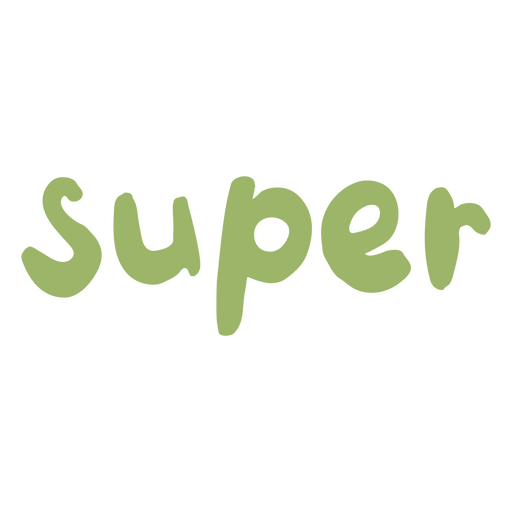 The word super in green PNG Design