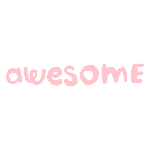 The word awesome written in pink PNG Design
