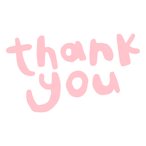 Thank you in pink lettering PNG Design
