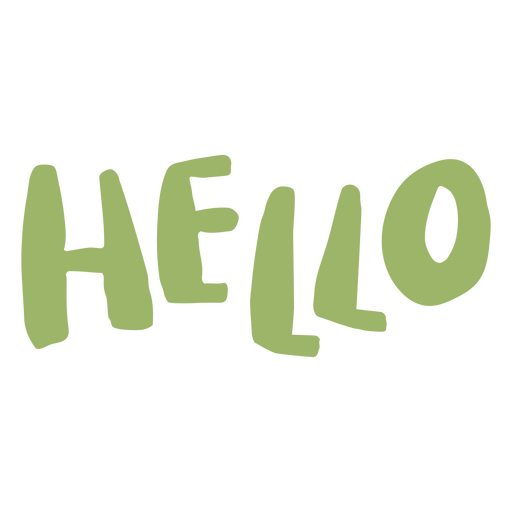 Diseño gráfico de texto "Hola" en verde brillante para camiseta. Diseño PNG