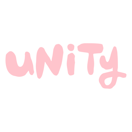 La palabra unidad en rosa. Diseño PNG