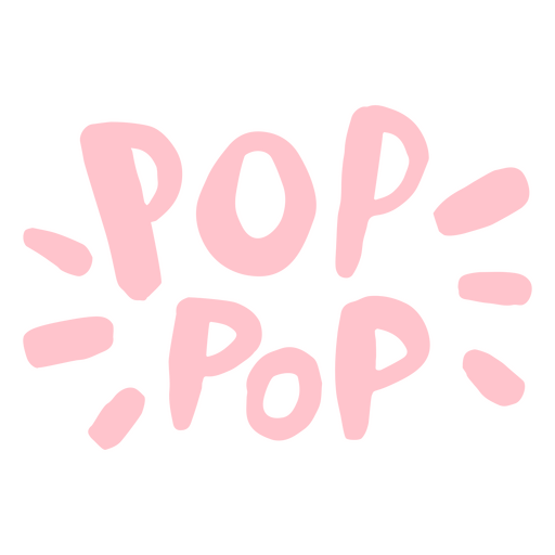 La palabra pop pop en rosa. Diseño PNG