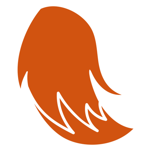 Dynamisches Design mit orangefarbener Fuchsschwanz-Silhouette PNG-Design