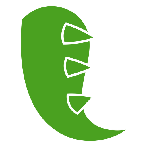 Diseño divertido de cola de monstruo verde con púas. Diseño PNG