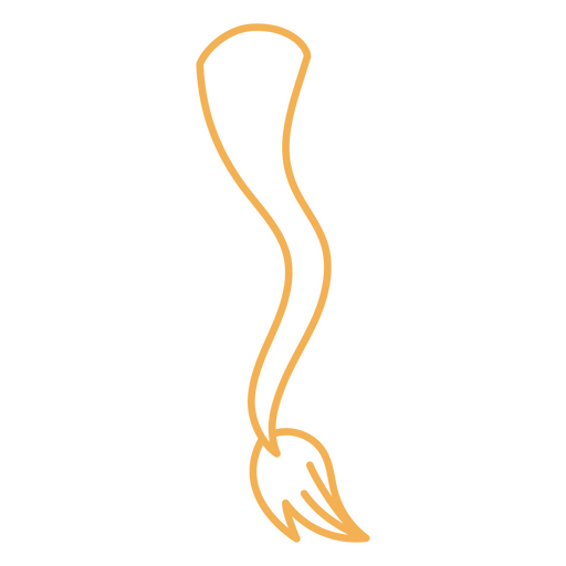 Diseño elegante de pinceladas artísticas de cola de león. Diseño PNG