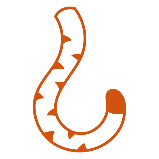 Verspielter, abstrakter, geschwungener Tigerschwanz PNG-Design